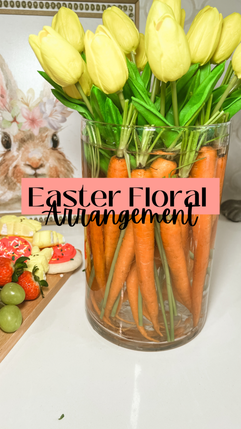 Easter Floral Arrangement with Carrots & Tulips (Easy Spring Centerpiece)