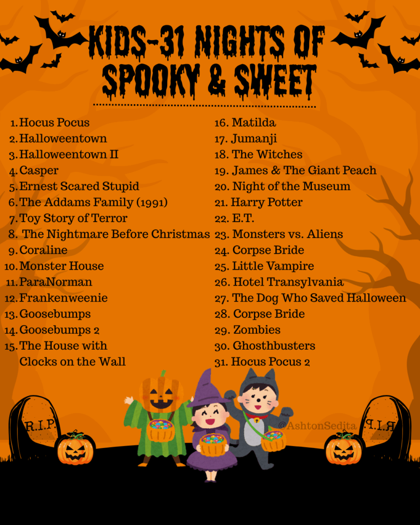 31 nights of spooky and sweet halloween movies