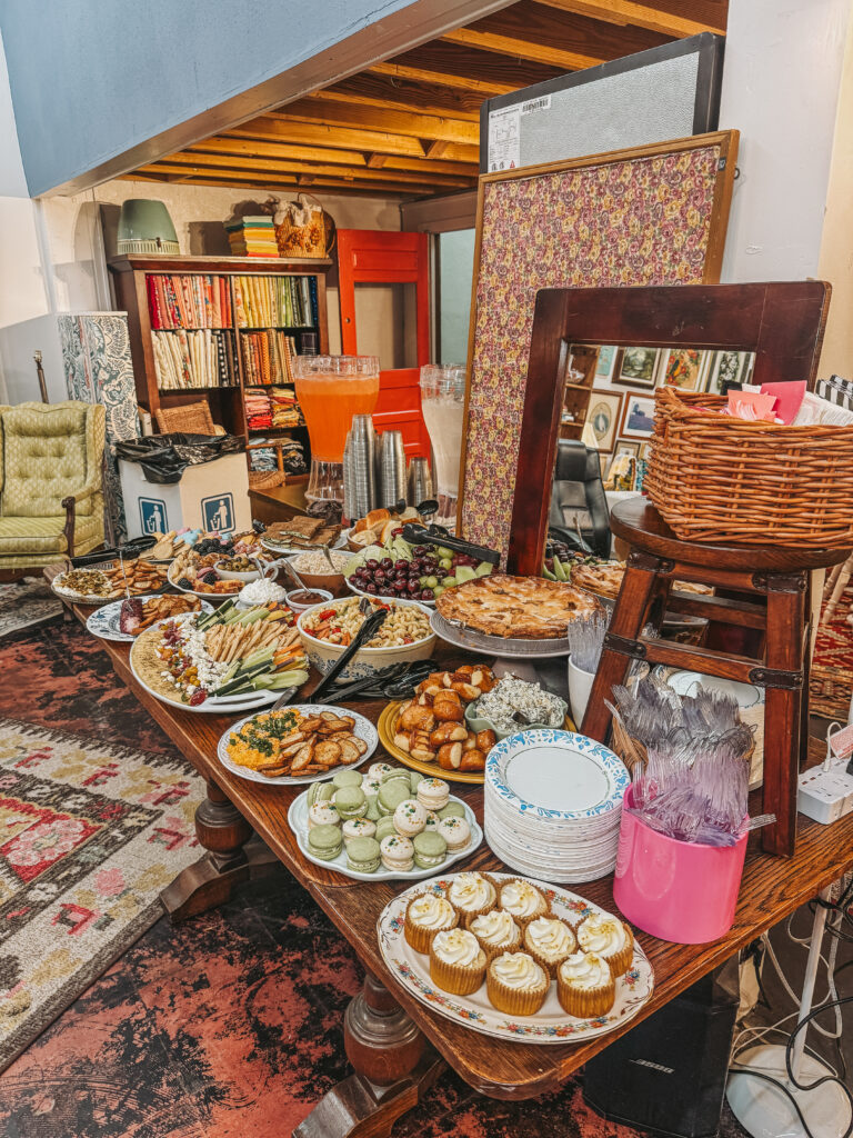 Here at Granny Camp we have the best Festive fun food spread to keep women fueled for all the amazing crafts they make.